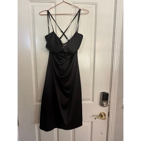 GUESS Women's Black Lace-Trim Sleeveless Slip Dress Size 6 - Picture 5 of 13